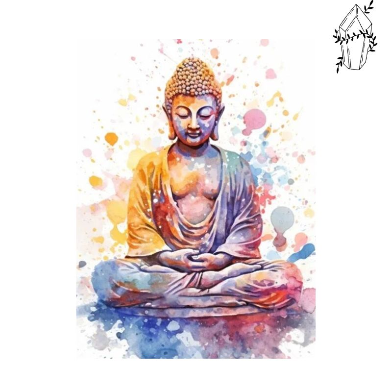 Diamond Painting Buddha Statue Watercolor Spots | Diamond-painting-club.us