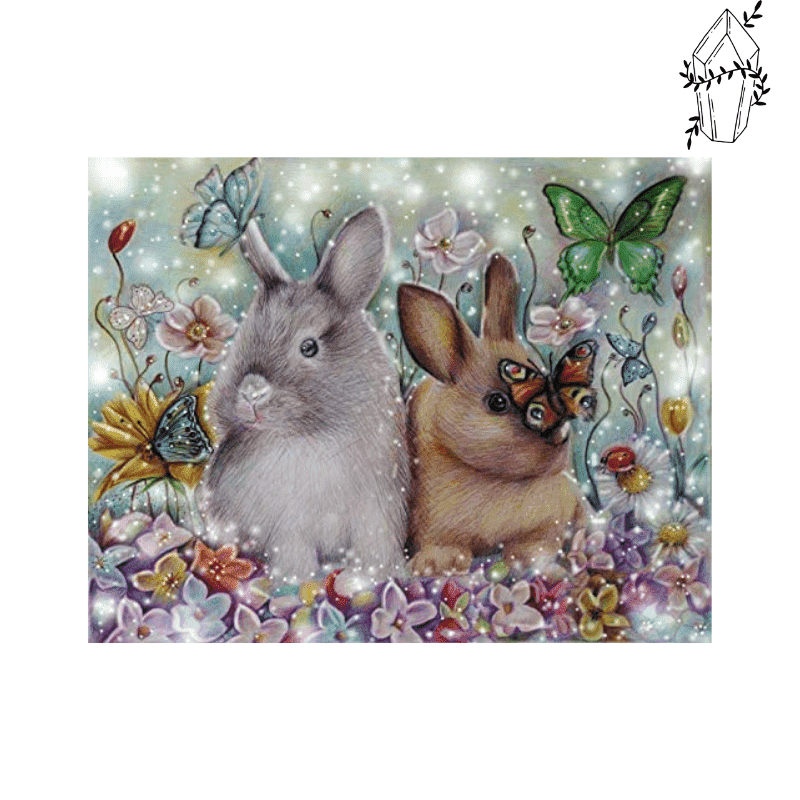 Diamond Painting Rabbits & Butterflies | Diamond-painting-club.us