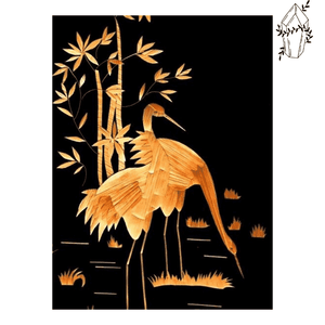 Diamond painting Golden Stork & Bamboo | Diamond-painting-club.us