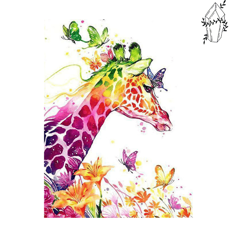 Diamond Painting Multicolored Giraffe. | Diamond-painting-club.us