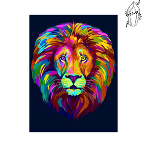 Diamond Painting Multicolor Lion | Diamond-painting-club.us