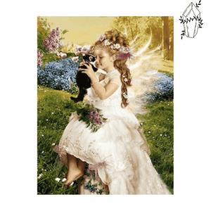 Diamond Painting Child Princess and Kitten. | Diamond-painting-club.us