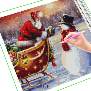 Diamond Painting Santa Claus and Snowman | Diamond-painting-club.us