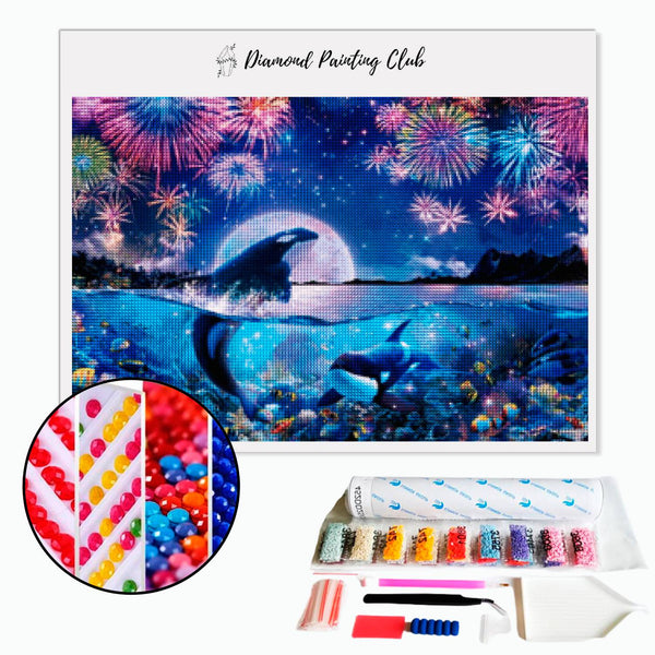 Diamond Painting Orca & Fireworks | Diamond-painting-club.us