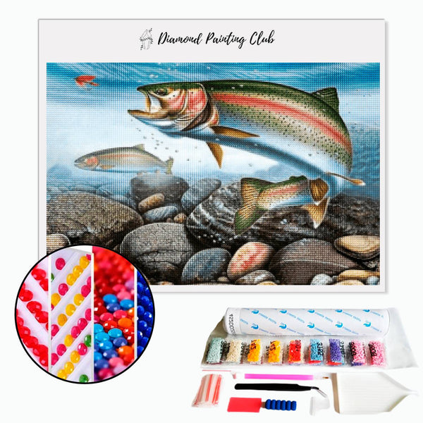 Diamond painting Rainbow Trout. | Diamond-painting-club.us