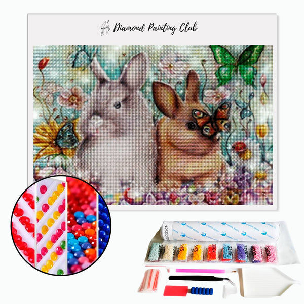Diamond Painting Rabbits & Butterflies | Diamond-painting-club.us