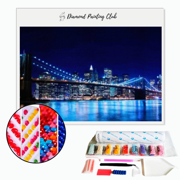 Diamond Painting New York Bridge Night | Diamond-painting-club.us