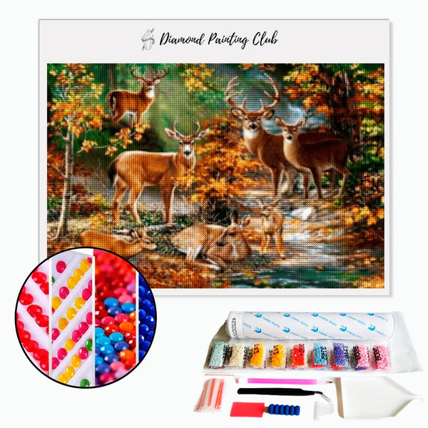 Diamond painting Family of deer and does | Diamond-painting-club.us