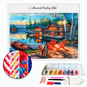 Diamond painting Chalet by the lake | Diamond-painting-club.us