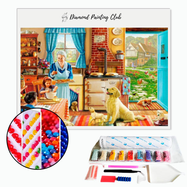 Diamond Painting Grandmother in the Kitchen | Diamond-painting-club.us