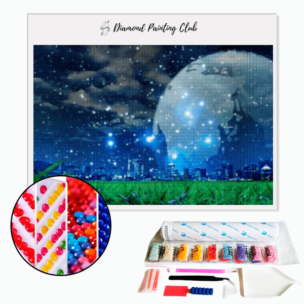 Diamond Painting Green Prairie on Starry Sky. | Diamond-painting-club.us