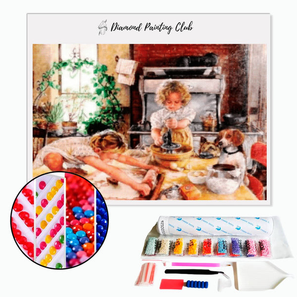 Diamond painting Kids in the Kitchen | Diamond-painting-club.us