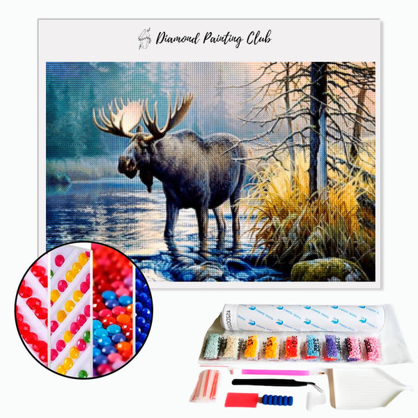 Diamond painting Moose & River | Diamond-painting-club.us