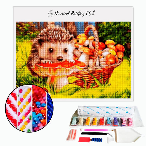 Diamond Painting Hedgehog & Mushrooms | Diamond-painting-club.us