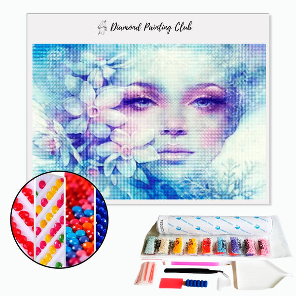 Diamond Painting White Floral Face | Diamond-painting-club.us