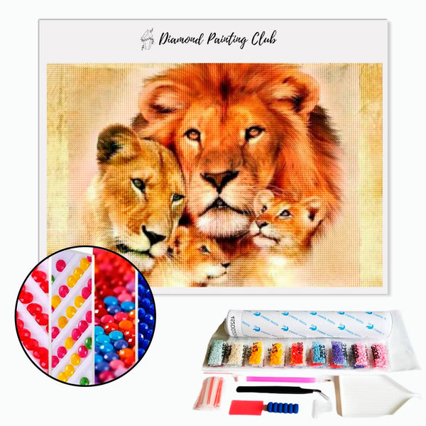 Diamond Painting Lion Family | Diamond-painting-club.us
