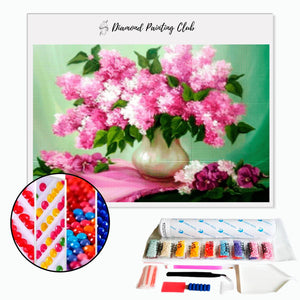 Diamond painting Lilac Pink and White Vase | Diamond-painting-club.us