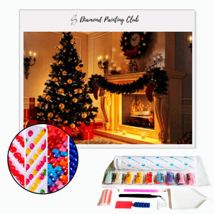 Diamond painting Christmas mantelpiece | Diamond-painting-club.us