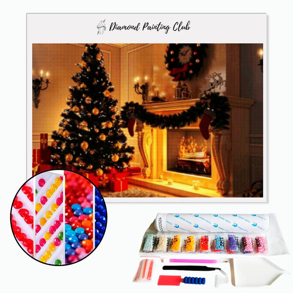 Diamond painting Christmas mantelpiece | Diamond-painting-club.us