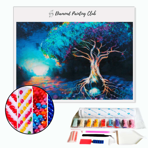 Diamond Painting Multicolored Water Source Tree | Diamond-painting-club.us
