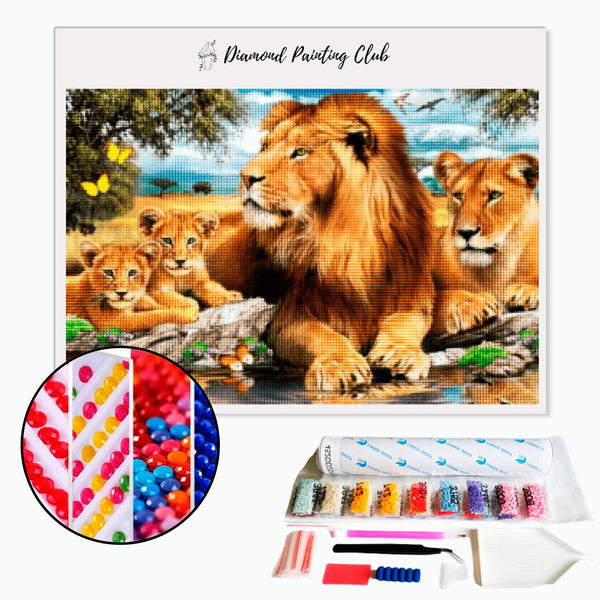Diamond Painting Lion & his lioness | Diamond-painting-club.us