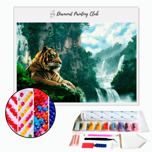Diamond Painting Tiger & Waterfall | Diamond-painting-club.us