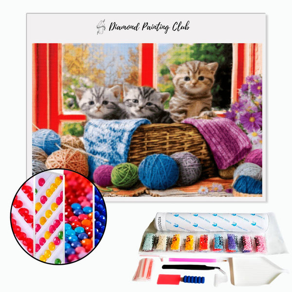 Diamond Painting Kittens & Wool Balls | Diamond-painting-club.us
