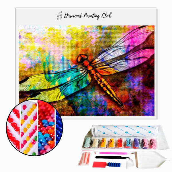 Diamond Painting Multicolored Dragonfly | Diamond-painting-club.us