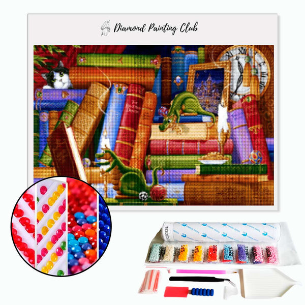 Diamond painting Dragon Library | Diamond-painting-club.us