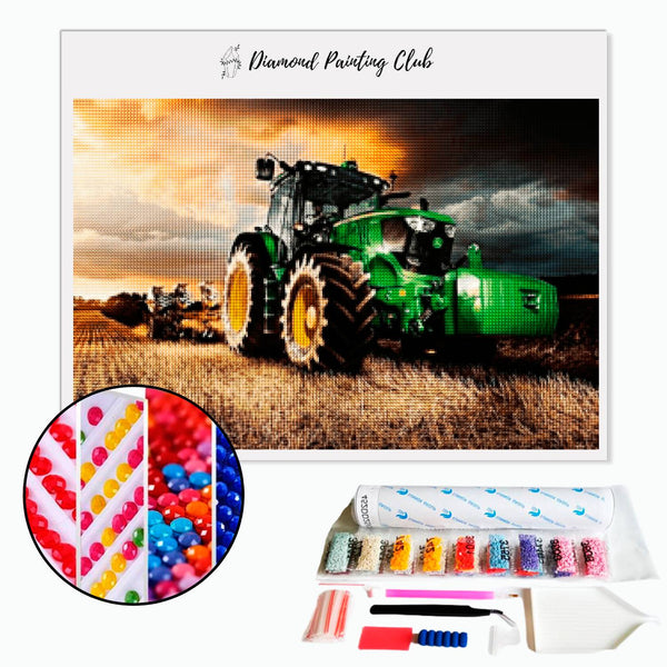 Diamond Painting Tractor in a Field | Diamond-painting-club.us