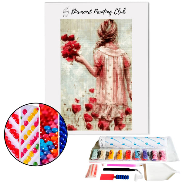 Diamond Painting Child & Her Rose Bouquet | Diamond-painting-club.us