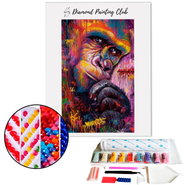 Diamond painting Multicolored Gorilla | Diamond-painting-club.us