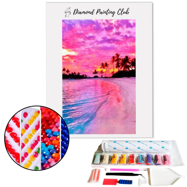 Diamond painting Sunset Beach | Diamond-painting-club.us