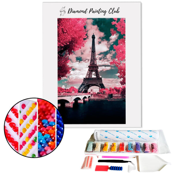 Diamond Painting Vaporwave Eiffel Tower | Diamond-painting-club.us