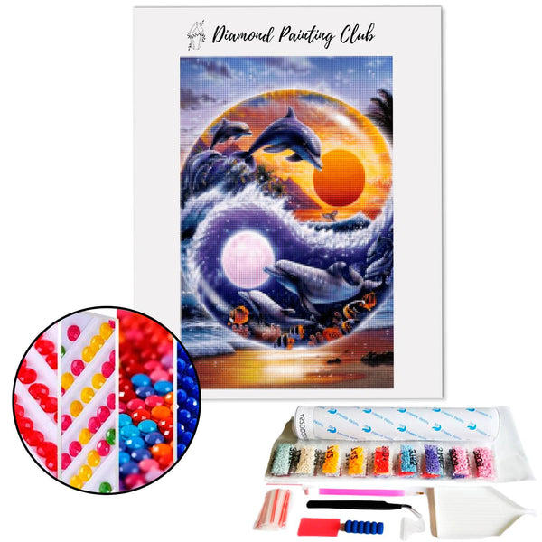 Diamond painting Yin Yang Dolphins | Diamond-painting-club.us