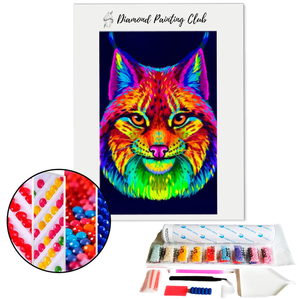 Diamond Painting Multicolor Lynx | Diamond-painting-club.us