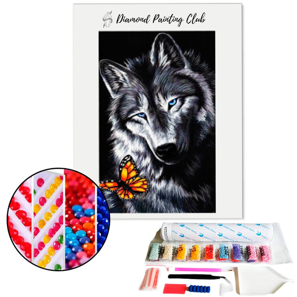 Diamond Painting Wolf and Butterfly | Diamond-painting-club.us