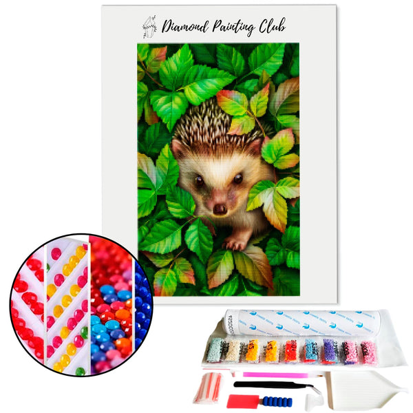 Diamond Painting Hedgehog in Foliage | Diamond-painting-club.us