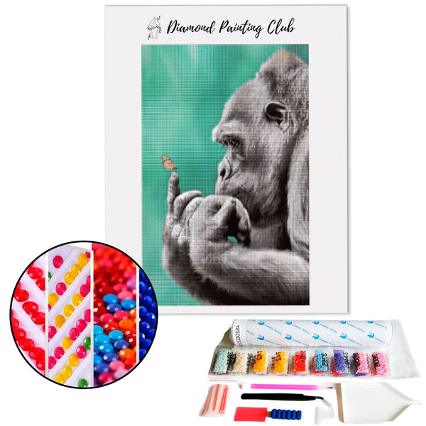Diamond Painting Gorilla & Butterfly | Diamond-painting-club.us