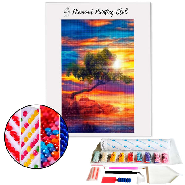 Diamond painting Sunset Tree | Diamond-painting-club.us