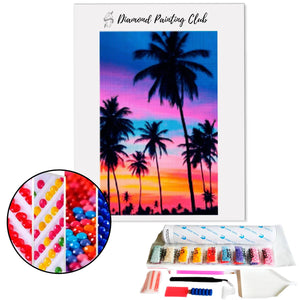 Diamond Painting Palm Tree Sunset. | Diamond-painting-club.us