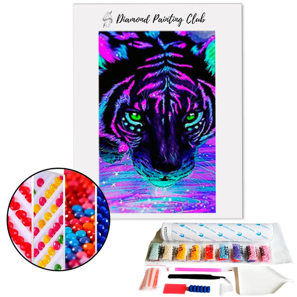 Diamond Painting Fluorescent Tiger | Diamond-painting-club.us