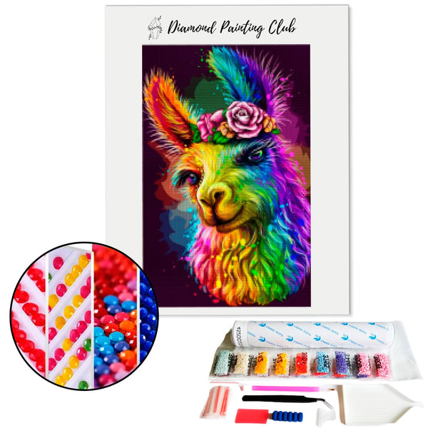 Diamond Painting Multicolor Lama | Diamond-painting-club.us