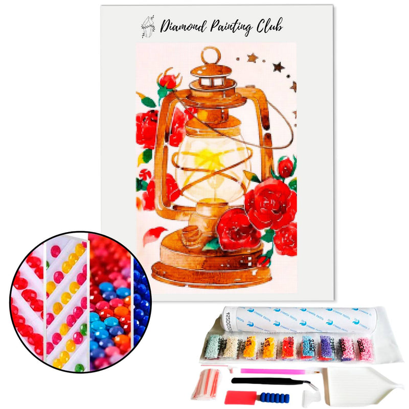 Diamond Painting Lantern & Roses | Diamond-painting-club.us