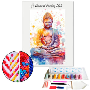 Diamond Painting Buddha Statue Watercolor Spots | Diamond-painting-club.us