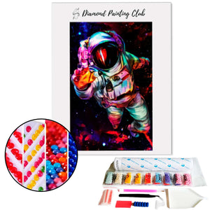 Diamond painting Colored Astronaut | Diamond-painting-club.us