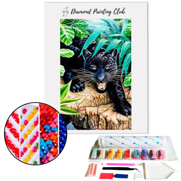 Diamond painting Black Leopard | Diamond-painting-club.us