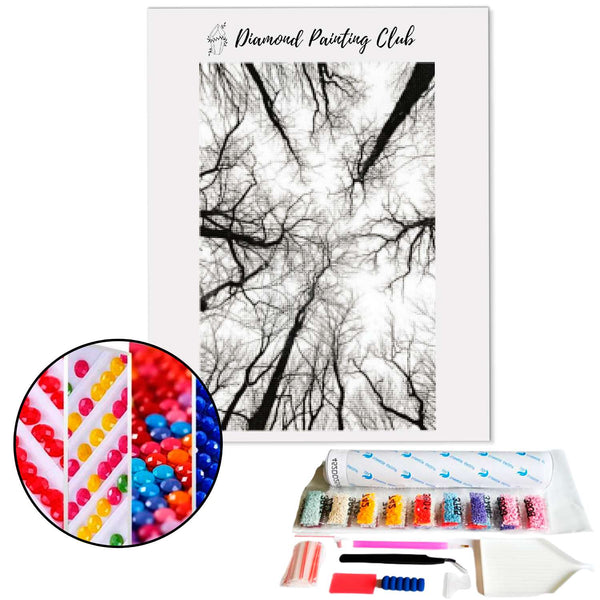 Diamond Painting Black and White Tree | Diamond-painting-club.us