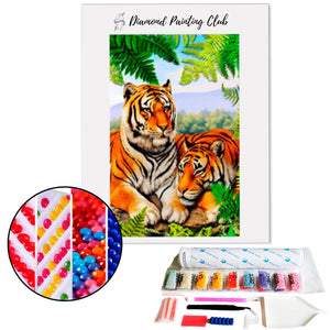 Diamond painting Bengal Tiger Couple | Diamond-painting-club.us