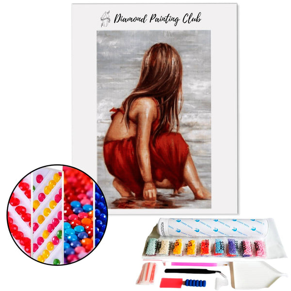 Diamond Painting Young Girl by the Water | Diamond-painting-club.us